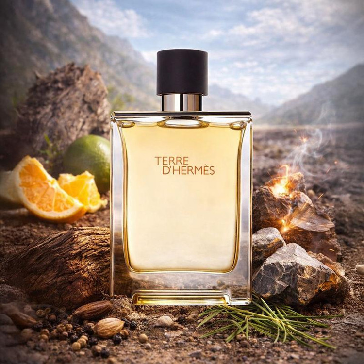 عطر ادکلن هرمس تق د هرمس دستساز نواره با رایحه چوبی، خاکی و مرکباتی | Novare Hermes Terre d’Hermes with woody earthy citrus notes