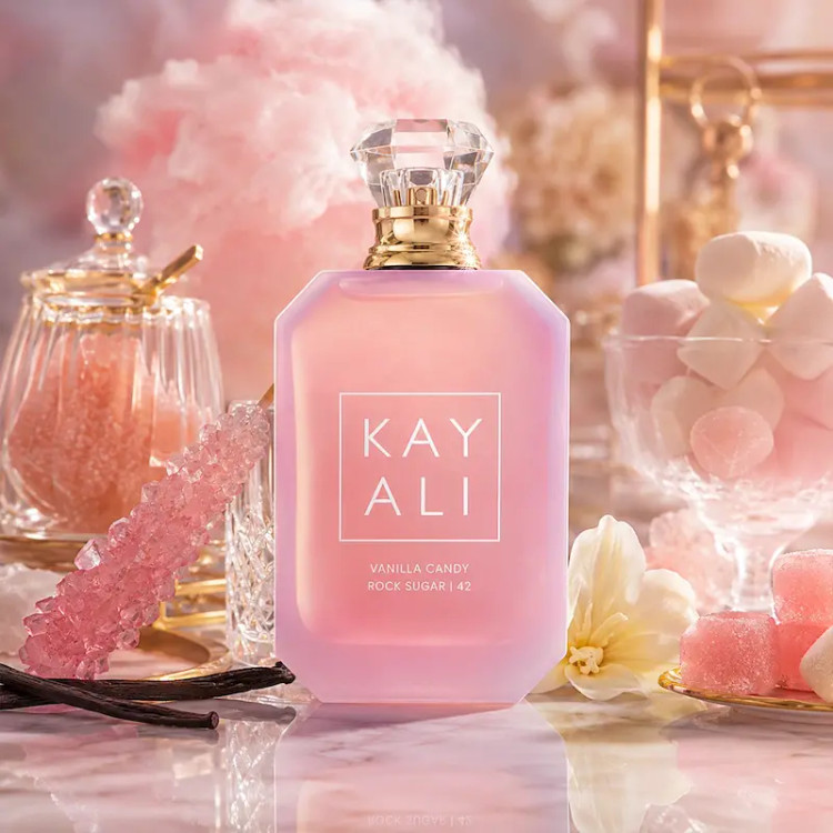 عطر ادکلن کایالی وانیلا کندی راک شوگر 42 دستساز نواره با رایحه وانیلی، شیرین و آبنباتی | Novare Kayali Vanilla Candy Rock Sugar 42 with vanilla sweet candy notes