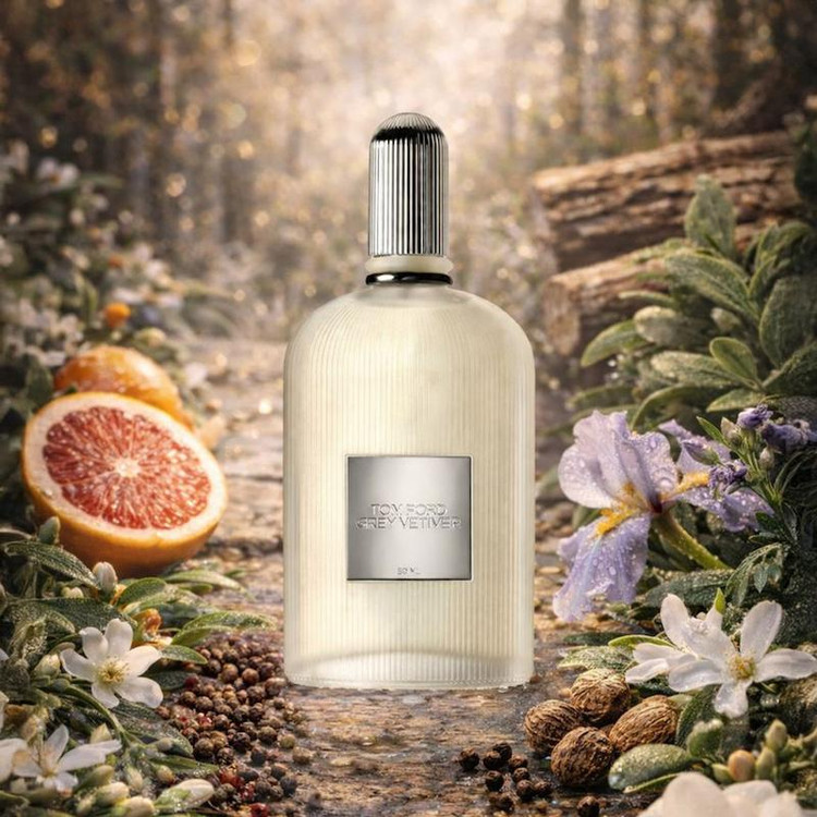 عطر دستساز تام فورد گری وتیور با رایحه وتیور، مرکباتی و چوبی | Tom Ford Grey Vetiver