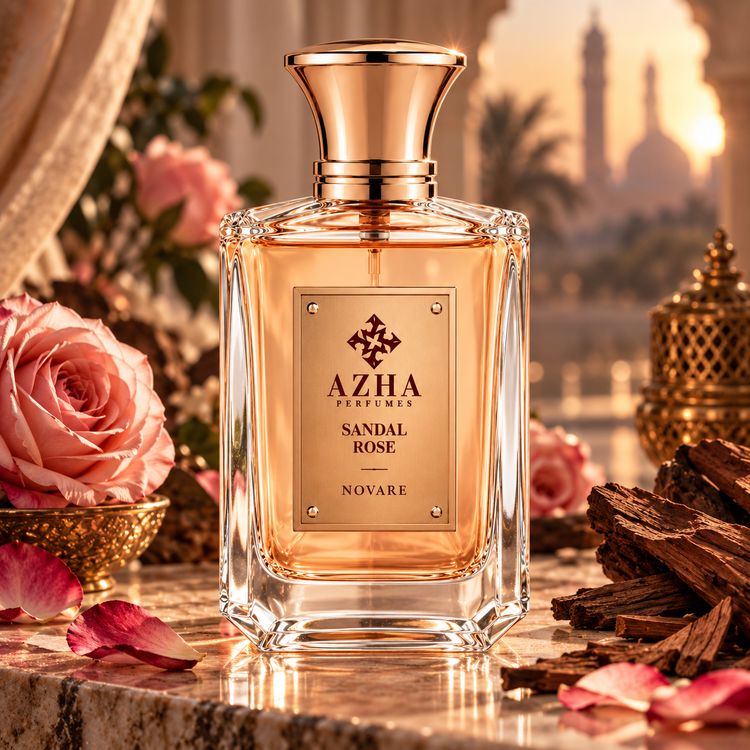 عطر و ادکلن صندل رز الرحاب دستساز با رایحه گل رز، چوب صندل و رایحهای گرم و شرقی | Sandal Rose Al Rehab
