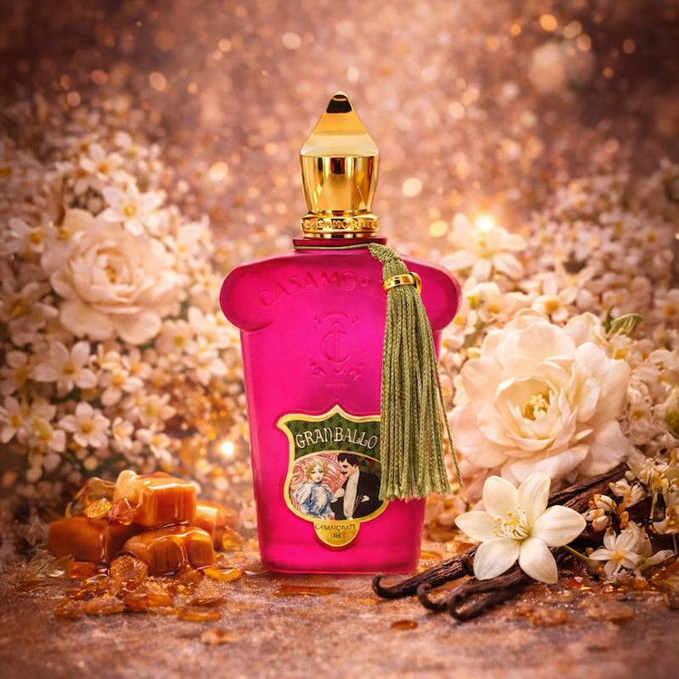 عطر ادکلن کازاموراتی زرجف گرن بالو دستساز با رایحه وانیلی، کارامل، گلهای سفید و میوهای | Casamorati Xerjoff Gran Ballo