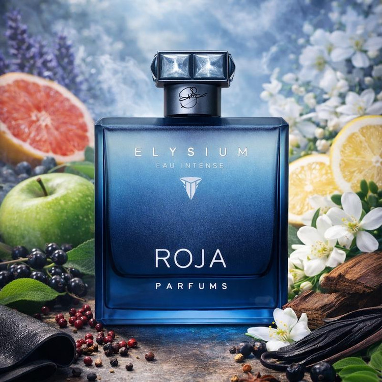 عطر ادکلن روژا داو الیزیوم پور هوم او اینتنس دستساز با رایحه مرکباتی، آروماتیک و چوبی | ROJA DOVE Elysium Pour Homme Eau Intense